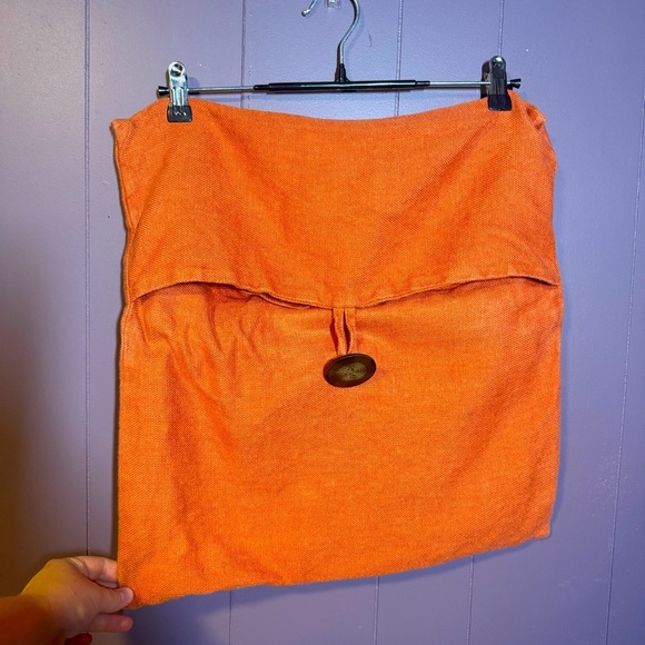 Pottery Barn Burnt Orange Pillow Cover – 17x18” Linen with Button Closure - Picture 1 of 4